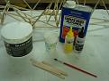 Basic tools. The paint brush is cleaned with Denatured Alcohol after each batch.